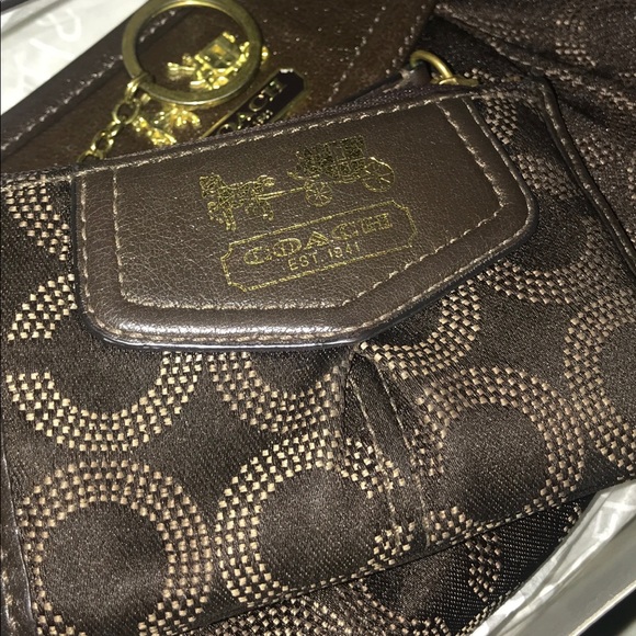Coach Madison Brown Keychain Card Case Wallet - Picture 2 of 2